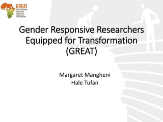 Effective gender training for agricultural researchers: Lessons learned for best practice