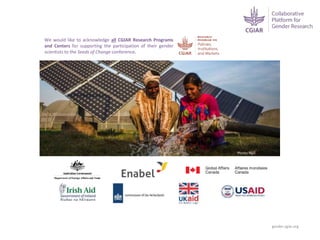 Effective gender training for agricultural researchers: Lessons learned for best practice