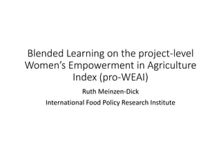Effective gender training for agricultural researchers: Lessons learned for best practice