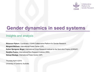 Gender dynamics in seed systems