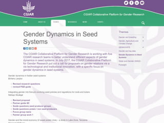 Gender dynamics in seed systems