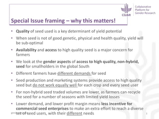 Gender dynamics in seed systems