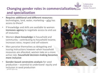 Gender dynamics in seed systems