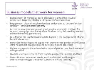 Gender dynamics in seed systems