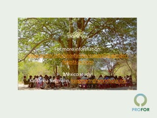 Catalyzing gender-forests action