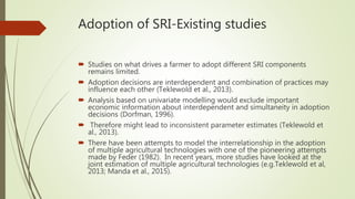 Understanding the adoption of multiple packages of system of rice intensification and its gender implications
