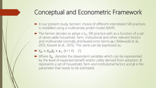 Understanding the adoption of multiple packages of system of rice intensification and its gender implications