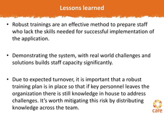 M&E for increased impact - a digital solution for enhancing women's access to agricultural information and extension services