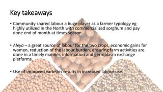 The role of paid and unpaid labour on sorghum and finger millet production in Northern and Eastern Uganda