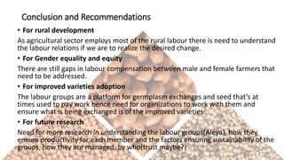 The role of paid and unpaid labour on sorghum and finger millet production in Northern and Eastern Uganda