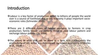 The role of paid and unpaid labour on sorghum and finger millet production in Northern and Eastern Uganda