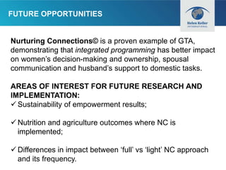 Nurturing connections: advancing gender equality for improved nutrition and livelihoods