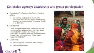 Women's empowerment in agriculture lessons from qualitative research