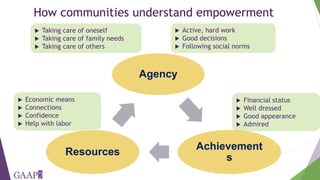 Women's empowerment in agriculture lessons from qualitative research