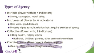 Women's empowerment in agriculture lessons from qualitative research