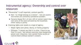 Women's empowerment in agriculture lessons from qualitative research