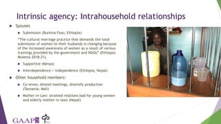 Women's empowerment in agriculture lessons from qualitative research