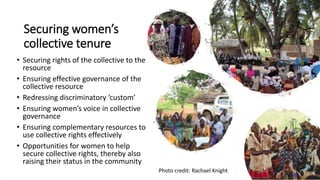Women's tenure security on collective lands - implications for measurement and policy
