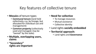 Women's tenure security on collective lands - implications for measurement and policy