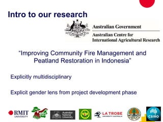 Applying a gender lens to community fire management and peatland restoration in Indonesia