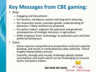 What influences smallholder adoption of proven agricultural technologies? Identifying differences in men and women' agricultural production decision making in Southern Laos using collective behaviour elicitation (CBE) gaming activities