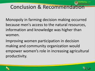 Gender role in agroforestry of areca nut and coffee in peatland area: Case of Jambi Province, Indonesia