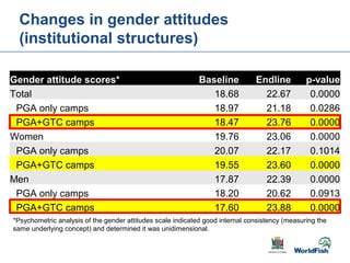 Gender transformative change along the capture fishery value chain: Panel evidence from the Barotse Floodplain, Zambia