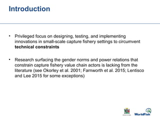 Gender transformative change along the capture fishery value chain: Panel evidence from the Barotse Floodplain, Zambia