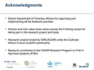 Gender transformative change along the capture fishery value chain: Panel evidence from the Barotse Floodplain, Zambia