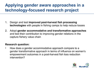 Gender transformative change along the capture fishery value chain: Panel evidence from the Barotse Floodplain, Zambia