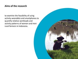 Proof of concept for the use of wearable sensors to monitor women and men's workload and mobility in Indonesian agricultural communities