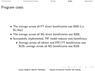 Paying it forward: short-term impacts of a livelihoods program with built-in spillovers