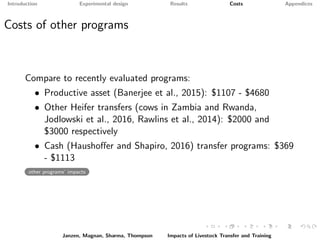 Paying it forward: short-term impacts of a livelihoods program with built-in spillovers