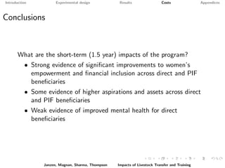 Paying it forward: short-term impacts of a livelihoods program with built-in spillovers