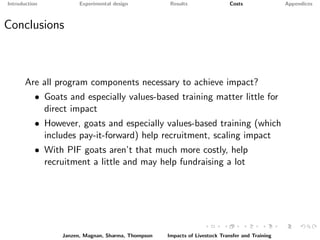 Paying it forward: short-term impacts of a livelihoods program with built-in spillovers