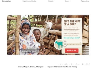 Paying it forward: short-term impacts of a livelihoods program with built-in spillovers