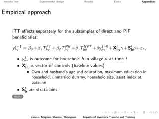 Paying it forward: short-term impacts of a livelihoods program with built-in spillovers