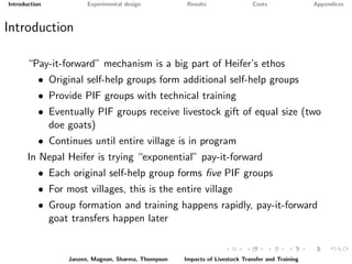 Paying it forward: short-term impacts of a livelihoods program with built-in spillovers