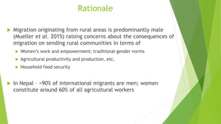 Male outmigration, intra-household decision-making and agricultural production: the case of Nepal