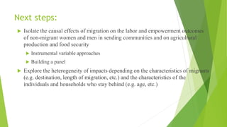 Male outmigration, intra-household decision-making and agricultural production: the case of Nepal