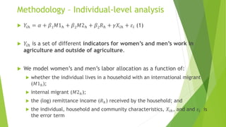Male outmigration, intra-household decision-making and agricultural production: the case of Nepal