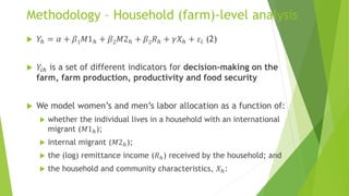 Male outmigration, intra-household decision-making and agricultural production: the case of Nepal
