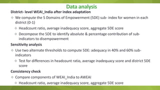 Adapting the women empowerment in agriculture index to specific country context insights and critiques from field work in India
