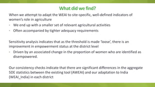 Adapting the women empowerment in agriculture index to specific country context insights and critiques from field work in India