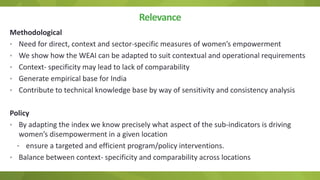 Adapting the women empowerment in agriculture index to specific country context insights and critiques from field work in India