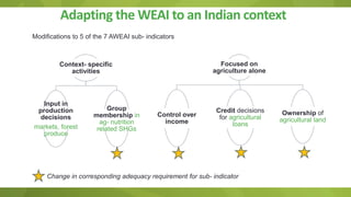 Adapting the women empowerment in agriculture index to specific country context insights and critiques from field work in India