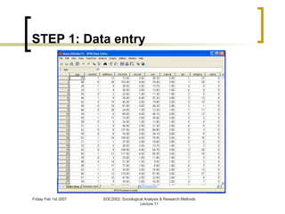 STEP 1: Data entry 