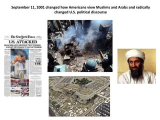 September 11, 2001 changed how Americans view Muslims and Arabs and radically changed U.S. political discourse 