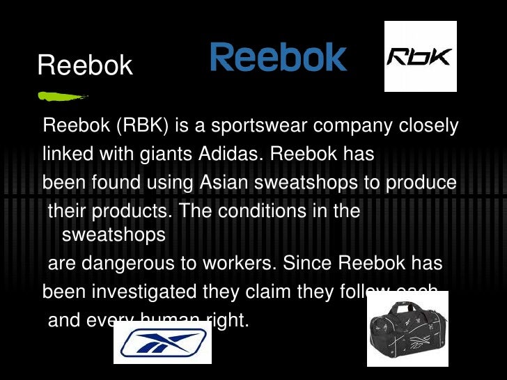 reebok sweatshops