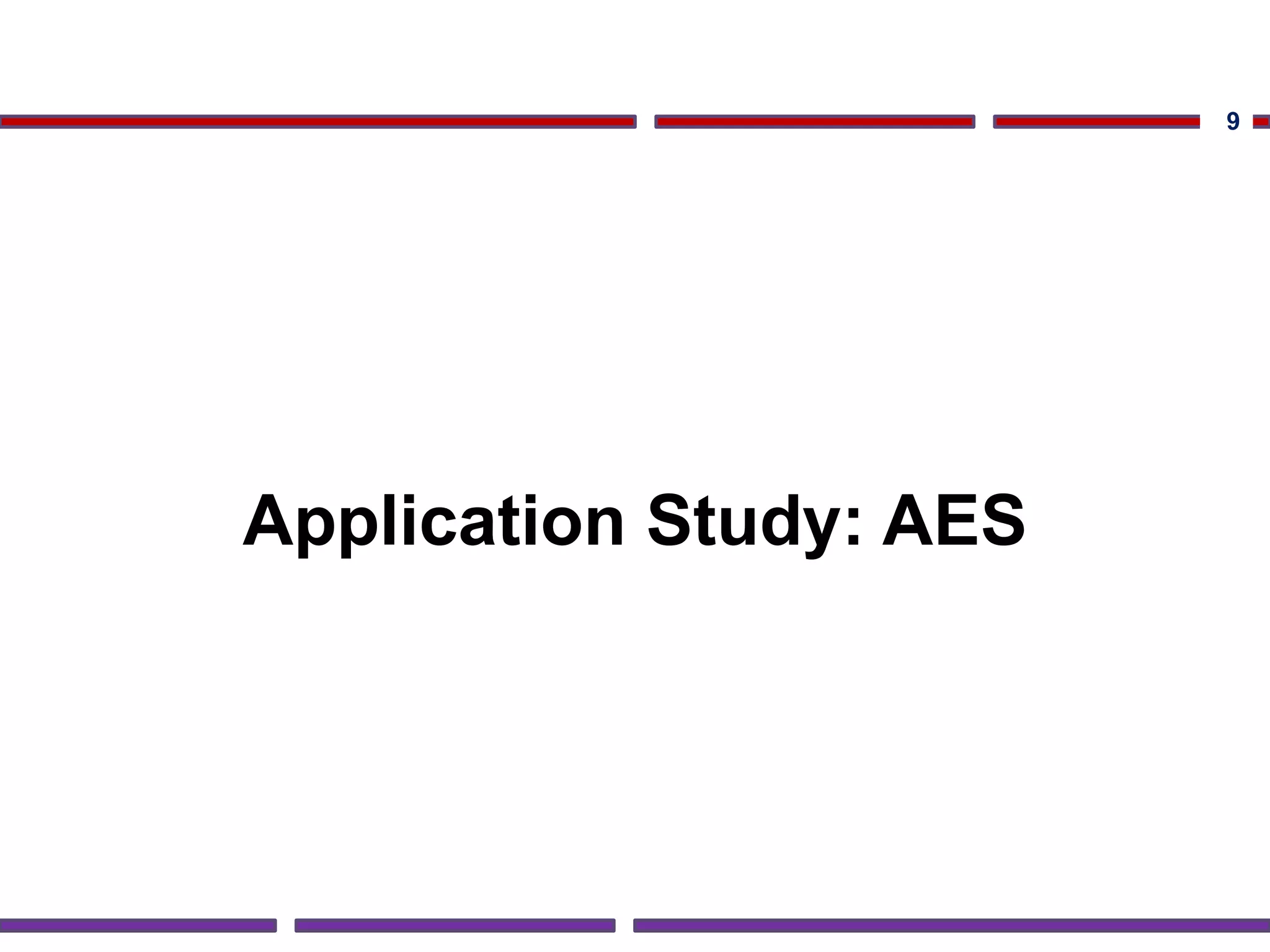 Application Study: AES
9
 